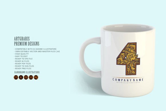 Download Numerical Elegance Vintage 4 Monogram - Vintage Collection