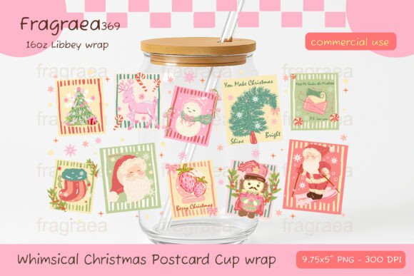 Download Vintage Christmas Postcard Cup Wrap PNG - Vintage Collection
