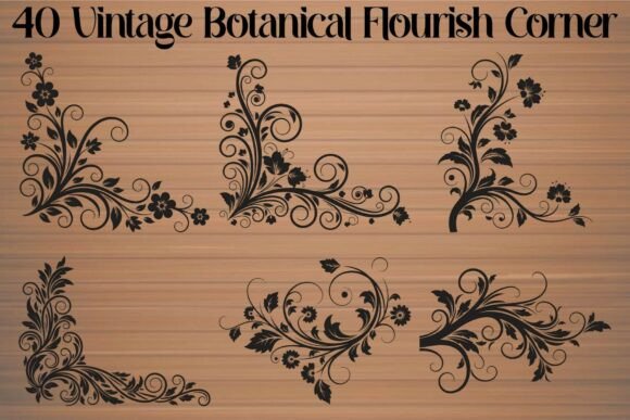 Download Vintage Botanical Flourish Corner - Vintage Collection