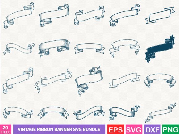 Download Vintage Ribbon Banner SVG Bundle - Vintage Collection