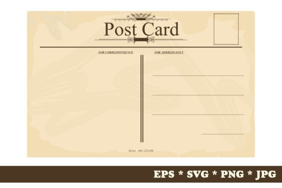 Download Vintage Postcard Reverse Template. - Vintage Collection
