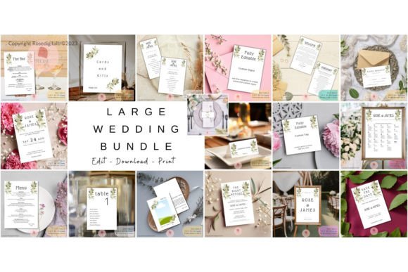 Download Large Wedding Invitation Set Templates - Wedding invitation Collection