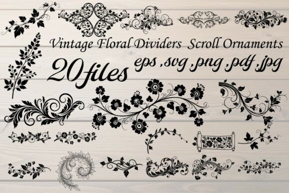 Download Vintage Floral Divider Scroll Ornaments - Vintage Collection