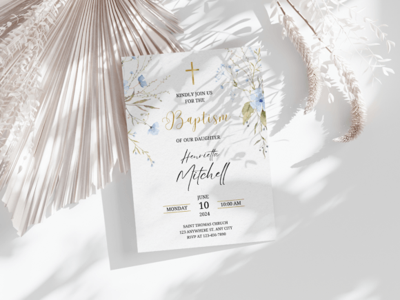 Download Baptism Invitation Template, Rustic Pink - Invitation template Collection